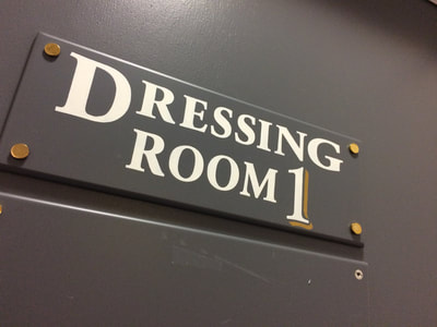 Dressing Room to the Stars! ;-)   Backstage at De Montfort Hall - Unique Typeface & Font designed specific for the Hall - Signwriting by hand direct to removable plaques.