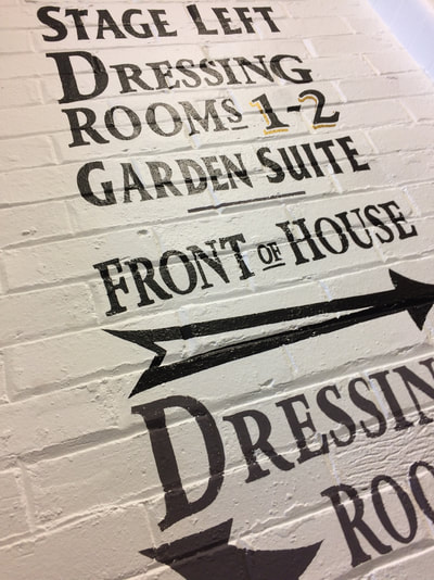 De Montfort Hall - Internal Signwriting Backstage and Front of House - Leicester.